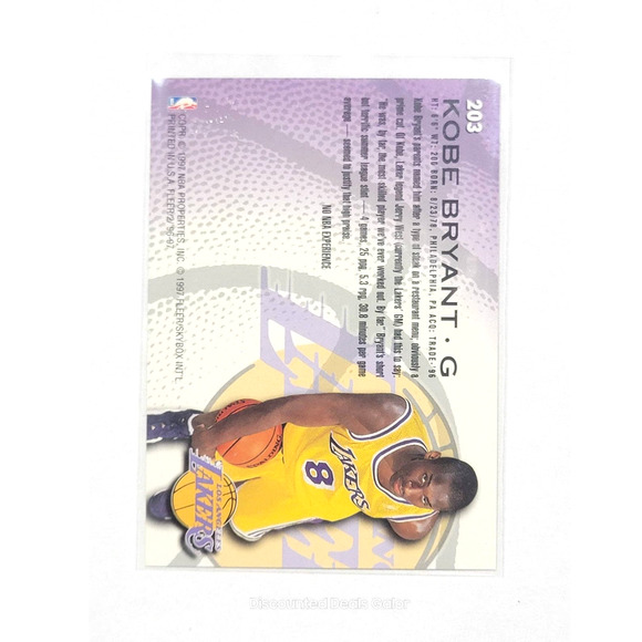 Kobe Bryant 1996 Fleer #203 Rookie Card Original NM-M Condition - Picture 2 of 2